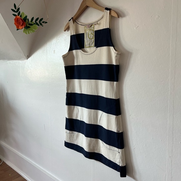 VTG Penguin beach coverup S mini dress big stripes pockets grommets early 2000s - Picture 7 of 10